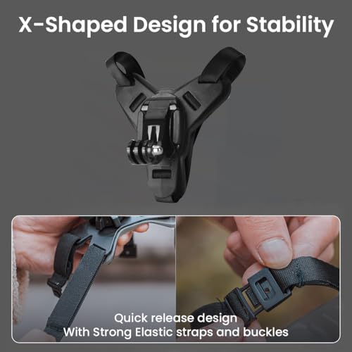 STHIRA® Helmet Mount for Mobile & Camera Rotatable Action Camera Mount Helmet Chin Strap Set with Quick-Release, Non-Slip Grip for Go-Pro Hero 12/11/10/9 Includes J-Hook, Adapter, Screw, Phone Holder - Image 3