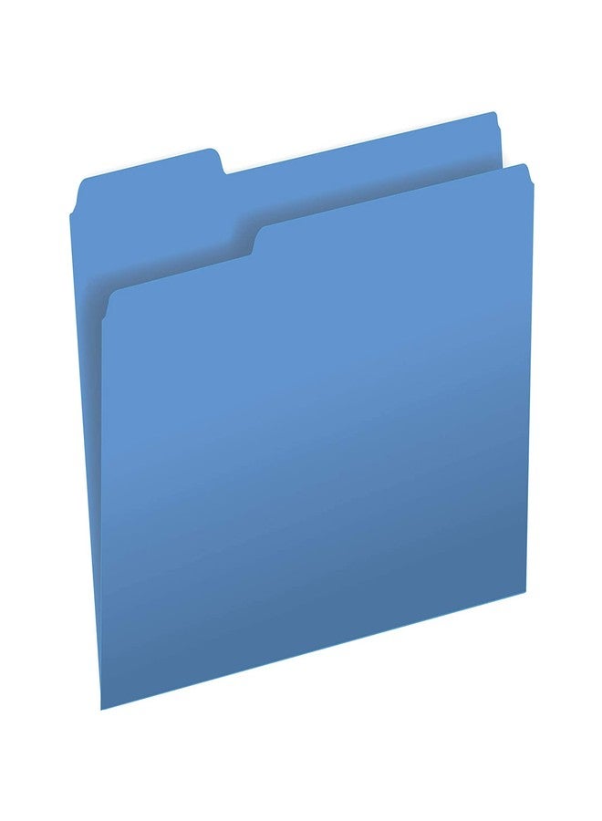 The File King 1/3 Cut Blue File Folders Letter Size - 100 Pack | Colored Manilla Folders 8.5 x 11 | USA Made | Assorted 3 Tab Manila File Folder | Heavy Duty Office Supplies - Image 1