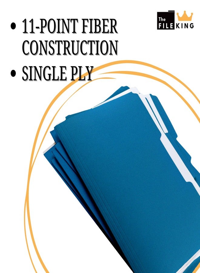 The File King 1/3 Cut Blue File Folders Letter Size - 100 Pack | Colored Manilla Folders 8.5 x 11 | USA Made | Assorted 3 Tab Manila File Folder | Heavy Duty Office Supplies - Image 4