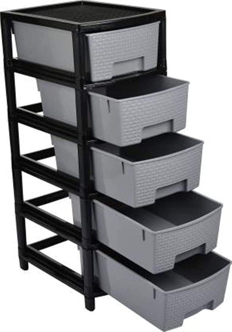 Liza Liza Drawer Storage Rack Black and Grey 36 X 24 X 12 cm Rectangular - Image 3