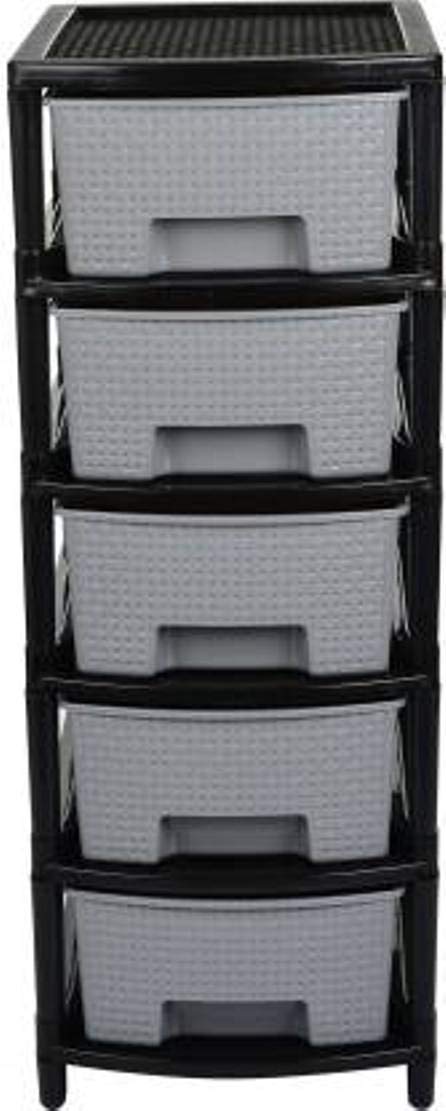 Liza Liza Drawer Storage Rack Black and Grey 36 X 24 X 12 cm Rectangular - Image 1
