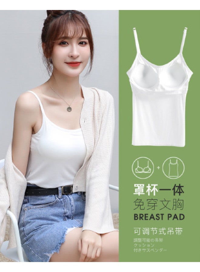 Top melon Braless Backless Camisole With Removable Padded Inserts And Adjustable Straps For Women - Image 1