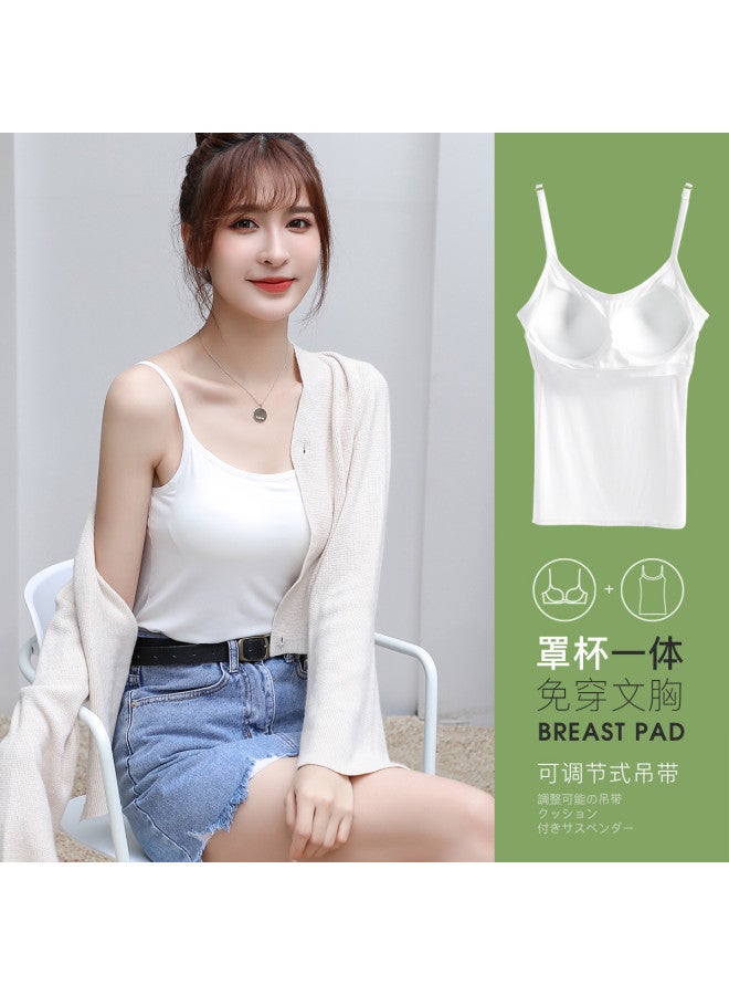 Top melon Braless Backless Camisole With Removable Padded Inserts And Adjustable Straps For Women - Image 2