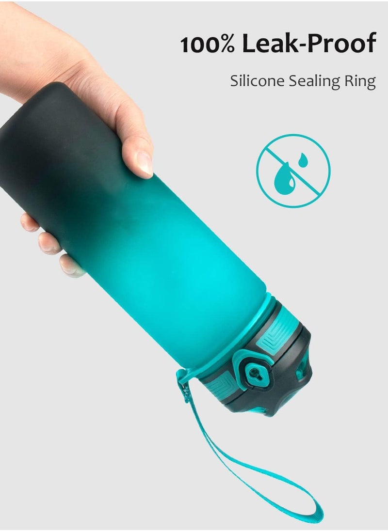 KANGZYUAN 1L Sports Water Bottle - BPA-Free, Leak-Proof, Tritan Gym Bottle with Flip Top & Strainer for Fitness & Outdoor  - Image 2