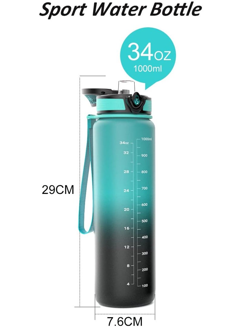 KANGZYUAN 1L Sports Water Bottle - BPA-Free, Leak-Proof, Tritan Gym Bottle with Flip Top & Strainer for Fitness & Outdoor  - Image 5