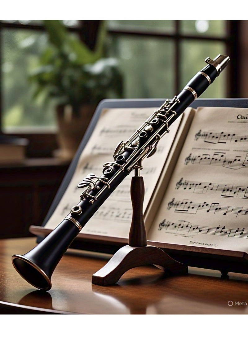 Generic MegArya Student B♭ Clarinet – 17-Key Beginner Clarinet with Ebonite Body & Nickel-Plated Keys, Includes 2 Barrels, Cleaning Cloth, and Gloves – Ideal for School Band & Orchestra (Black) - Image 2