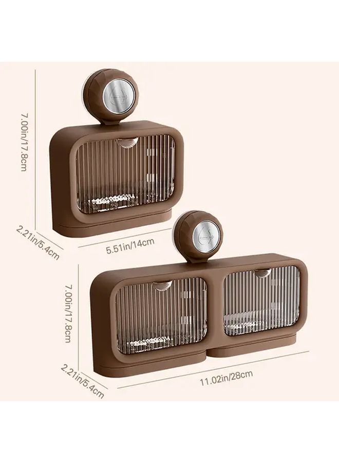 Vintage Suction Cup Soap Dish Single Cell No Drill Wall Mounted Bathroom Organizer With Flip Top Lid Durable Plastic Space Saving Design For Soap Toothbrushes And Toiletries Retro Style - Image 3