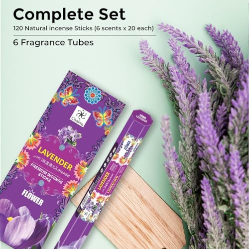 Chakra Lavender Incense Sticks – Pack of 6 (120 Sticks Total) | Natural Hand-Rolled Aromatherapy Sticks for Relaxation, Meditation & Air Purifying - Image 5