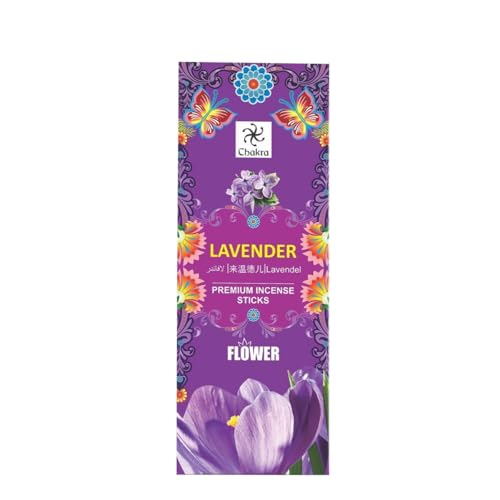Chakra Lavender Incense Sticks – Pack of 6 (120 Sticks Total) | Natural Hand-Rolled Aromatherapy Sticks for Relaxation, Meditation & Air Purifying - Image 1
