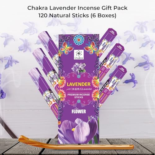 Chakra Lavender Incense Sticks – Pack of 6 (120 Sticks Total) | Natural Hand-Rolled Aromatherapy Sticks for Relaxation, Meditation & Air Purifying - Image 4