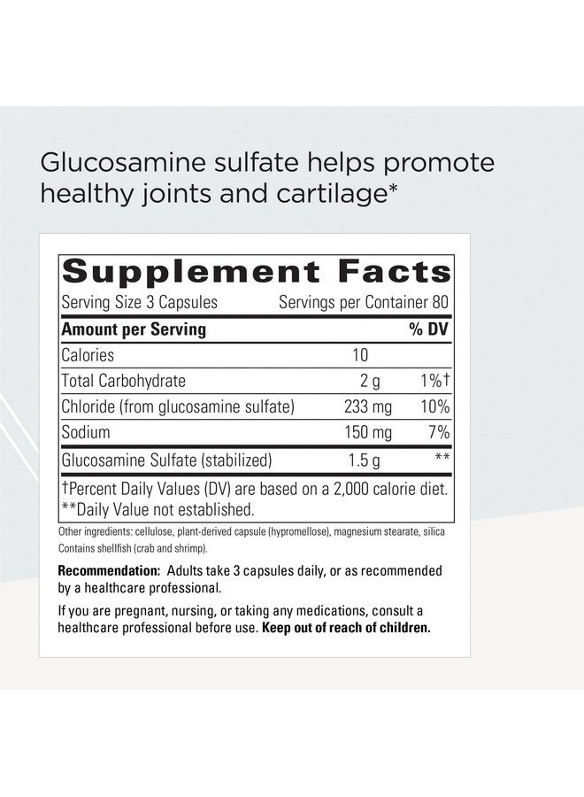 Integrative Therapeutics Glucosamine Sulfate Supplement To Help Promote Healthy Joints* For Women And Men Gluten Free Dairy Free 240 Capsules - Image 2