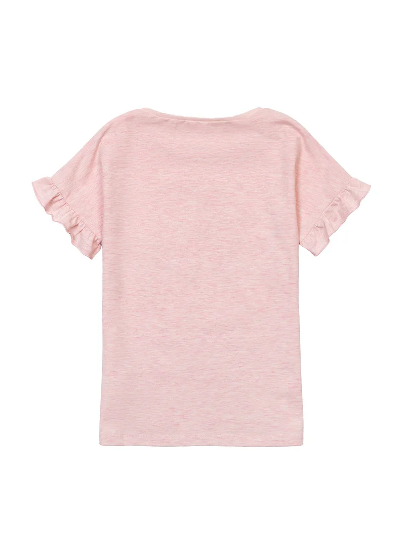 MINOTI Kids Girls Frilled Sleeve T-Shirt