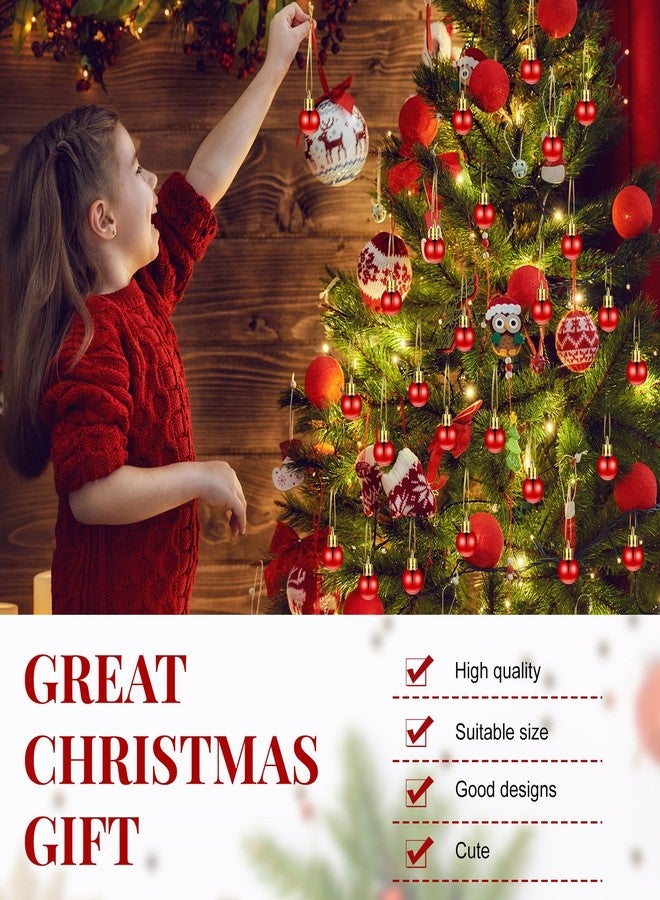 Poen مجموعة من 200 قطعة من كرات زينة عيد الميلاد الصغيرة من بوين، مقاس 0.79 بوصة، كرات شجرة عيد الميلاد الملونة المصغرة، قلادة بلاستيكية لتزيين حفلات العطلات (أحمر ساطع، 0.79 بوصة) - Image 5