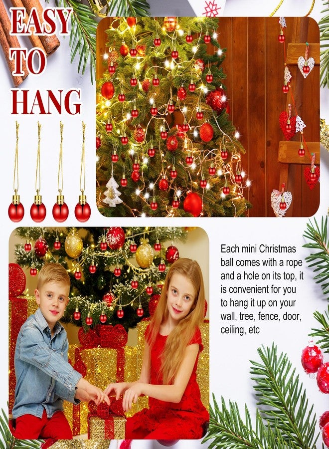 Poen مجموعة من 200 قطعة من كرات زينة عيد الميلاد الصغيرة من بوين، مقاس 0.79 بوصة، كرات شجرة عيد الميلاد الملونة المصغرة، قلادة بلاستيكية لتزيين حفلات العطلات (أحمر ساطع، 0.79 بوصة) - Image 4