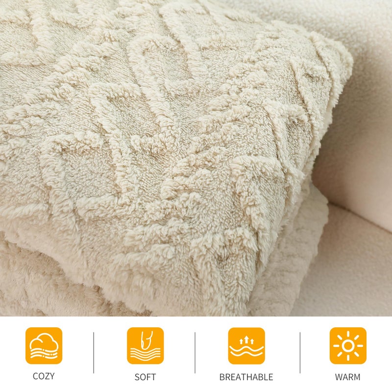 Aganear Fleece Twin Blanket - 3D Stylish Design  Lightweight Blanket Super Soft  Fluffy  Warm  Decorative Present for All Seasons  Portable Throw Blankets for Couch  Sofa  Bed  Car(60""?80""  Khaki) - Image 4