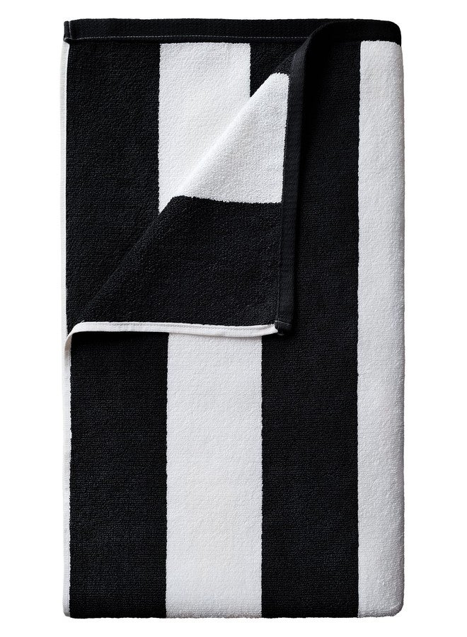 Beachland Luxury Large Beach Towel 40 x 72 inch - Extra Soft Cabana Stripe Hotel and Resort Style - Terry Yarn Dyed 100% Cotton (Black 1 Towel) - Image 4