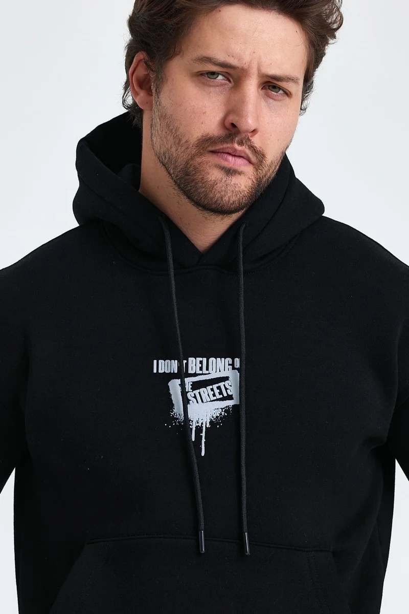 كوول تارز Cool Style Men's Standard Fit Regular Cut Polar Fleece Inside 3 Thread Hooded Cotton Sweatshirt