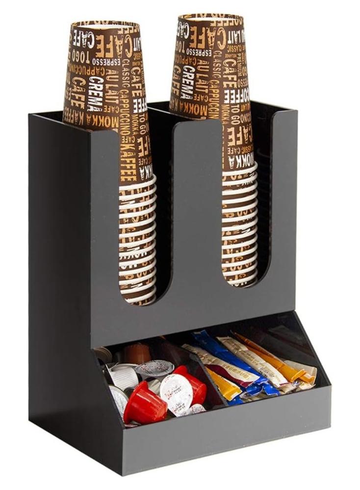 TPGP Disposable Paper Cup Holder, Paper Coffee Cup Holder Organizer, 4 Compartment Upright Breakroom Coffee Condiment, for Home, Office, Restaurants - Image 1