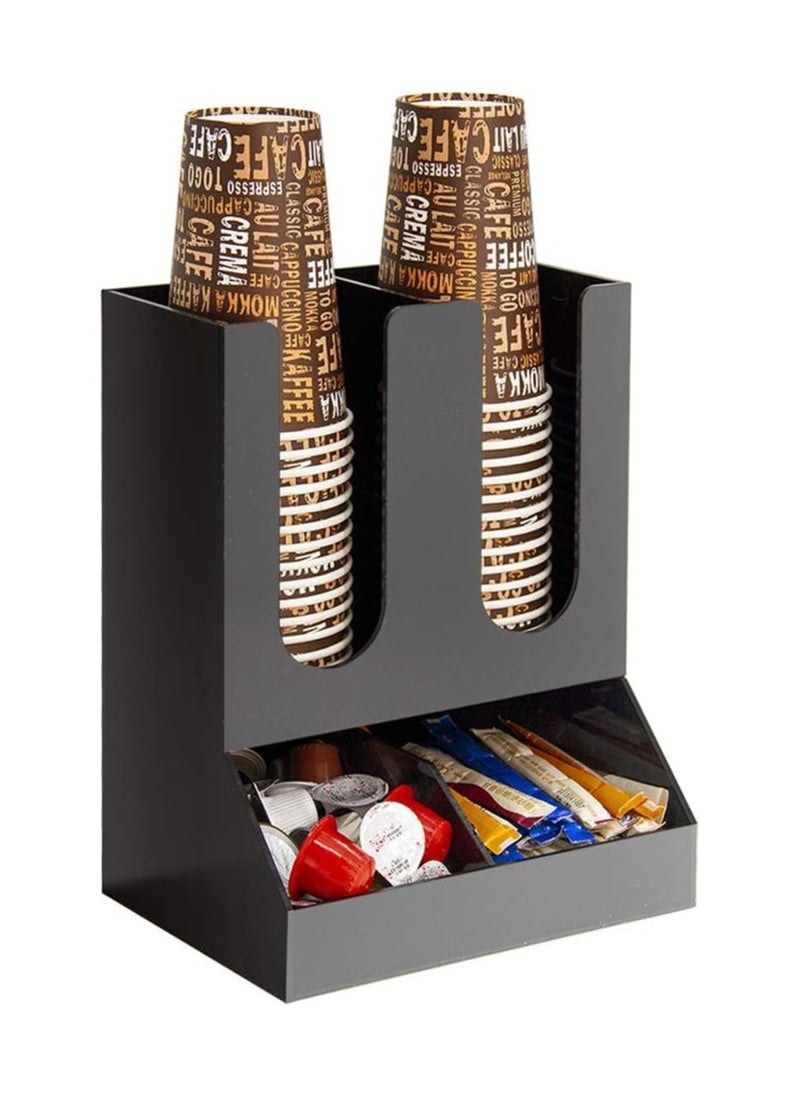 Generic Disposable Paper Cup Holder, Paper Coffee Cup Holder Organizer, 4 Compartment Upright Breakroom Coffee Condiment, for Home, Office, Restaurants  - Image 1