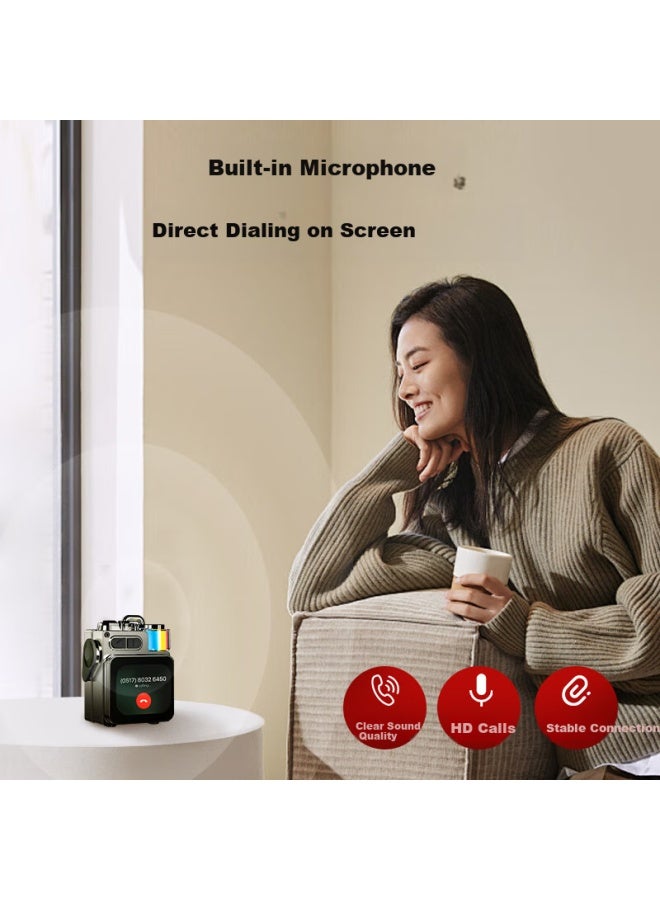 Newmine Bluetooth Speaker With Lyrics Display, Portable Computer And Phone Speaker With Built-in Microphone, Subwoofer, Desktop And Outdoor Metal Pocket Speaker With Display Screen K15 - Image 3