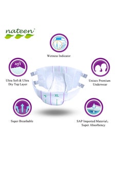 nateen Nateen Super Ultra Incontinence Adult Diapers,Medium,Waist Size 95-125cm,10 Count,Briefs with Maximum Absorbency,Leak Protection.  - Image 3