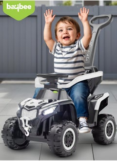 BAYBEE Beast 2 in 1 Baby Push Ride on Car for Kids, Ride on Toy Kids Jeep with Push Handle, Safety Bar, Music &  Light Baby Car Jeep Push Car for Baby Kids Car for Toddlers 1 to 3 Years Boy Girl White  - Image 2