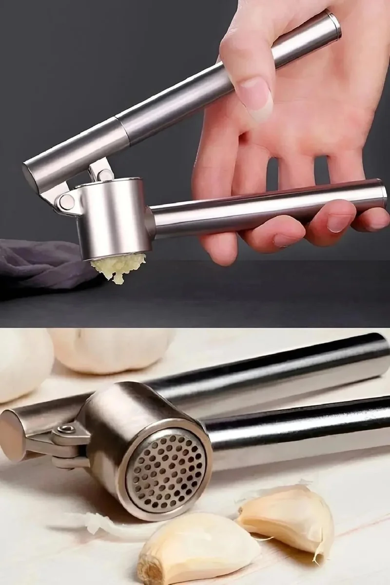 نيشيف Cast Stainless Iron Lemon Squeezer, Koncis Garlic Crusher and Mini Teflon Pan / 3 Pieces