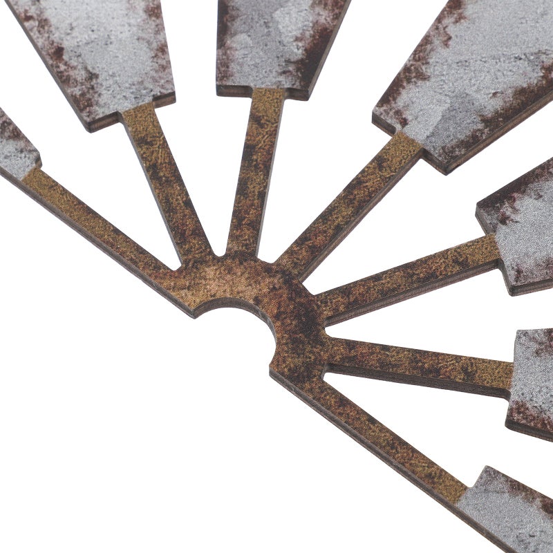 Room Wall Decor Rustic Windmill Sculpture Hollow Wall Art for Bedroom Kitchen Entryway Country Style Decoration - Image 2