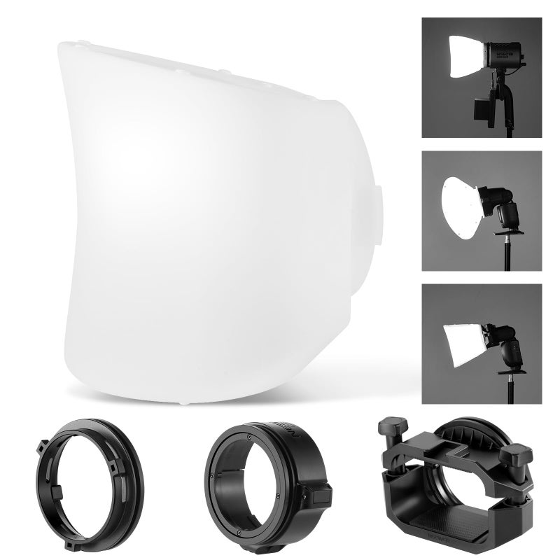 Neewer Neewer NEEWER CRS7 Softbox Diffusion Dome with 3 Adapter Rings, Compatible with Godox V1 NEEWER Z1 Z2 Round Head Flash - Image 1