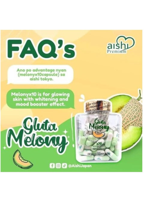 Aishi GLUTA MELONY ADVANCE WHITE X10, skin lightening pills, glutathione,  anti aging 60 cps | Best Price KSA | Riyadh, Jeddah