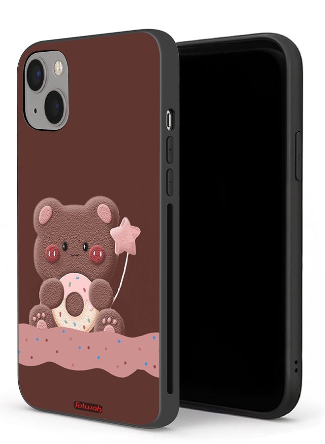 Tolwak Apple iPhone 13 Protective Case Donut Bear - Image 1