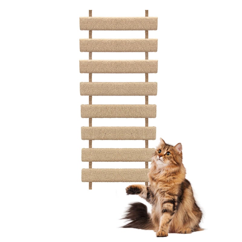AGRICUE 20in MultiFunctional Cat Ladder Bridge DIY Cat Climbing Frame with Sisal Rope for IndoorOutdoor Cats Parrots and Small Pets Wood 20in - Image 2