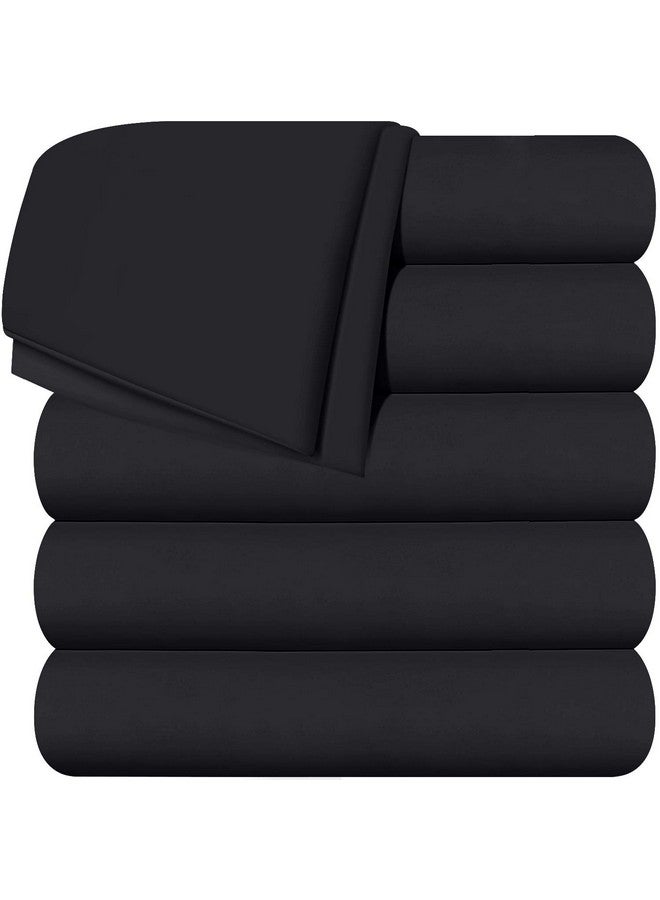 Utopia Bedding Flat Sheets - Pack of 6 - Soft Brushed Microfiber Fabric - Shrinkage & Fade Resistant Top Sheets - Easy Care (Queen, Black) - Image 1
