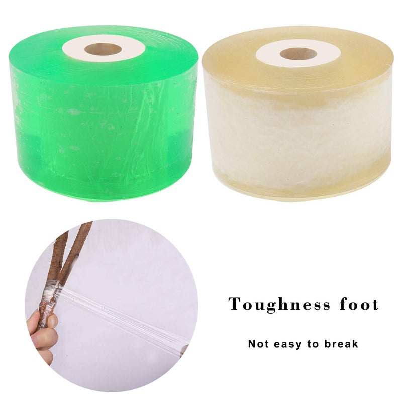 Pengxiaomei 2 pcs Grafting Tape, Stretchable Garden Grafting Tape Plants Repair Tapes Clear Floristry Film for Floral Fruit Tree and Poly Budding Tape 1.2Inch(Green,Yellow) - Image 4