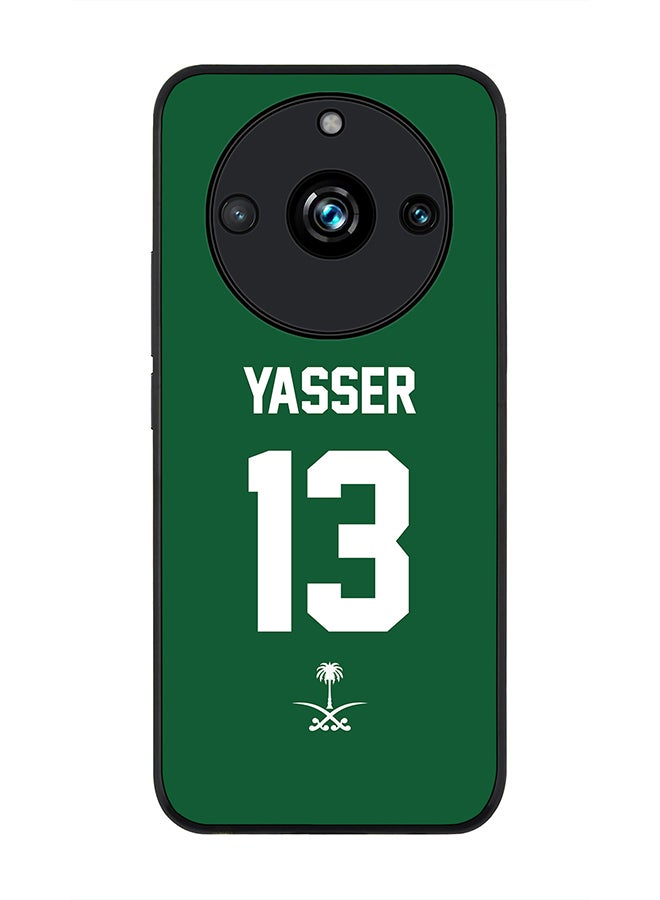 Stylizedd Rugged Black Edge case for Realme 11 Pro/Realme 11 Pro+, Custom Slim fit Thin Phone Case Cover - Football Team - Saudi Arabia, Player Name - Yasser - Image 1