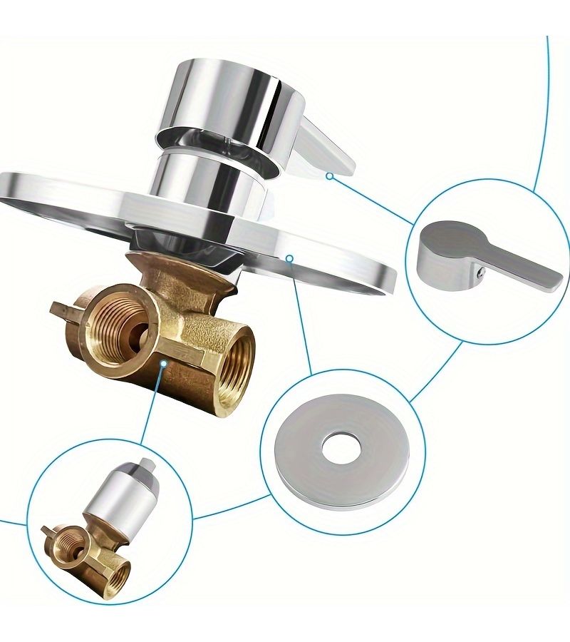 Chrome Plated Wall Mounted Single Function Shower Mixer Valve Hot Cold Water - Image 5