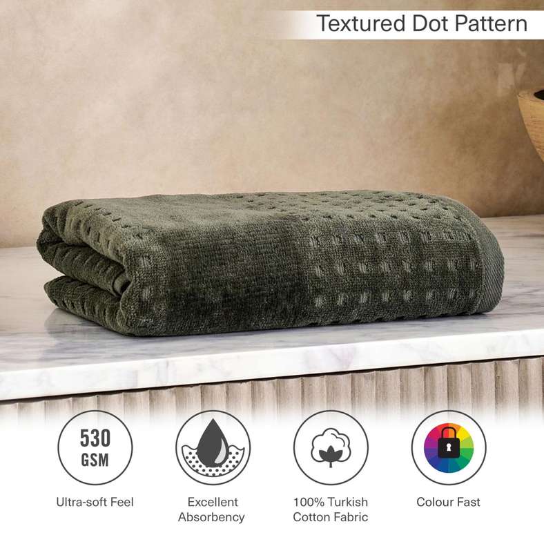 Pan Home Siesta Velour Hand Towel - Green - Image 5