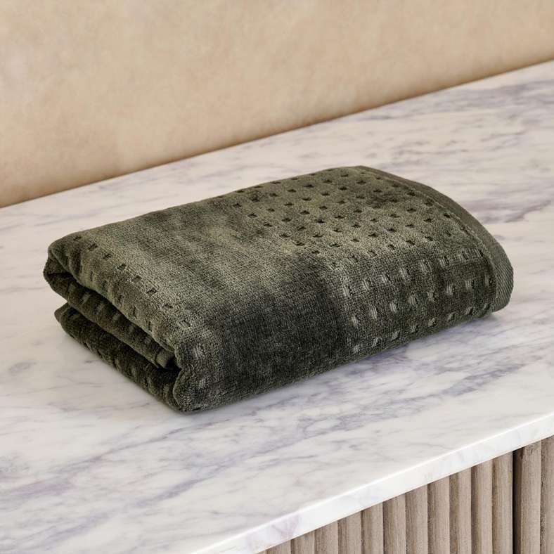 Pan Home Siesta Velour Hand Towel - Green - Image 2