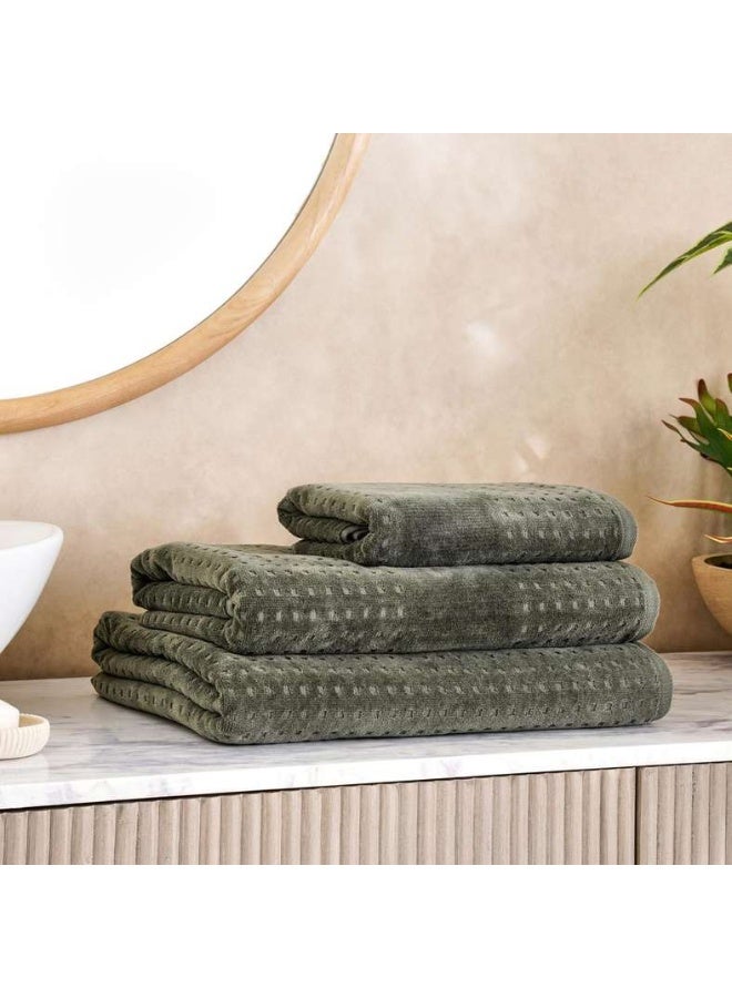 Pan Home Siesta Velour Hand Towel - Green - Image 4