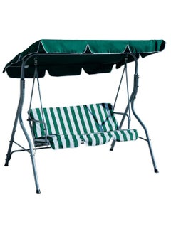 DubaiGallery Swing Chair, 3 Seater Garden Swing Seat Chair, Outdoor Swinging Chair Bench with Adjustable Canopy Removable Cushion for Patio Poolside Porch  - Image 2