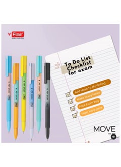 Flair FLAIR Move Gel Pen | Minimalistic & Aesthetic Matt Finish Pastel Body Colors | Effortless Writing With Sleek Clip Design | Blue Ink, Set Of 10  - Image 3