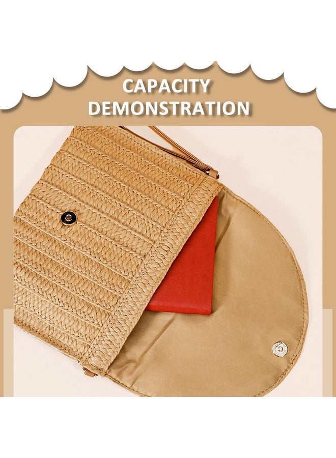 QTKJ Straw Bag Crossbody Bag For Women Color Ball Clutch Purses Bohemian Handmade Woven Handbags Summer Beach Bag Envelope Wallet - Image 3