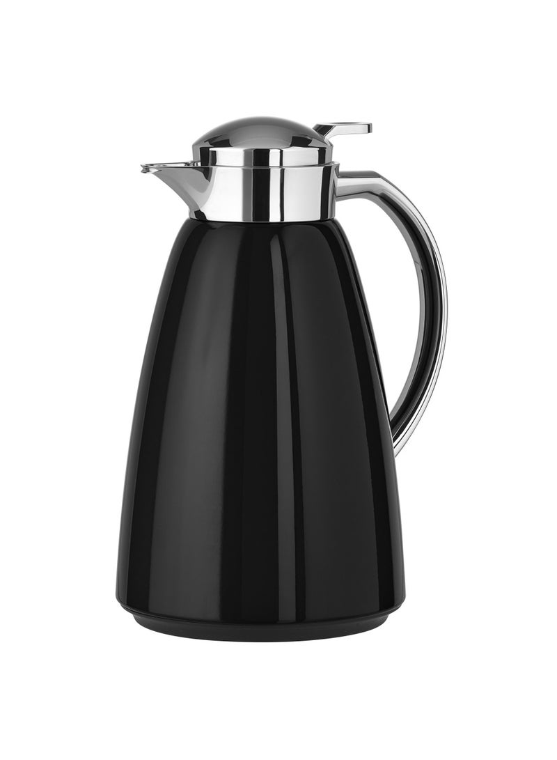 emsa Campo Vacuum Flask  1L  100  Leak Proof  Quick Tip Closure  12 Standard Hot 24 Cold  In Chrome  Stainless Steel  - Image 1