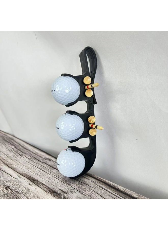 MCNULGUR 2 in 1 Golf Ball Tee Holder - Quick Release - Golf Accessory for Club Bag (Black) - Image 5