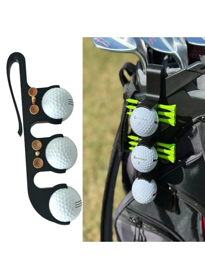 MCNULGUR 2 in 1 Golf Ball Tee Holder - Quick Release - Golf Accessory for Club Bag (Black) - Image 1