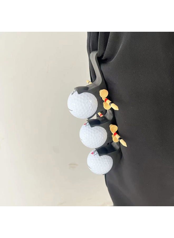 MCNULGUR 2 in 1 Golf Ball Tee Holder - Quick Release - Golf Accessory for Club Bag (Black) - Image 4