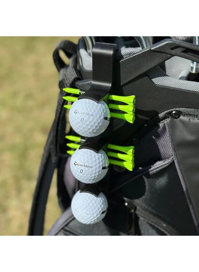 MCNULGUR 2 in 1 Golf Ball Tee Holder - Quick Release - Golf Accessory for Club Bag (Black) - Image 3