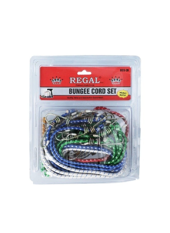 Regal Tools - 15-Piece Weather-Resistant Heavy Duty Bungee Cord Set Multicolour Bcs-20 - Image 1