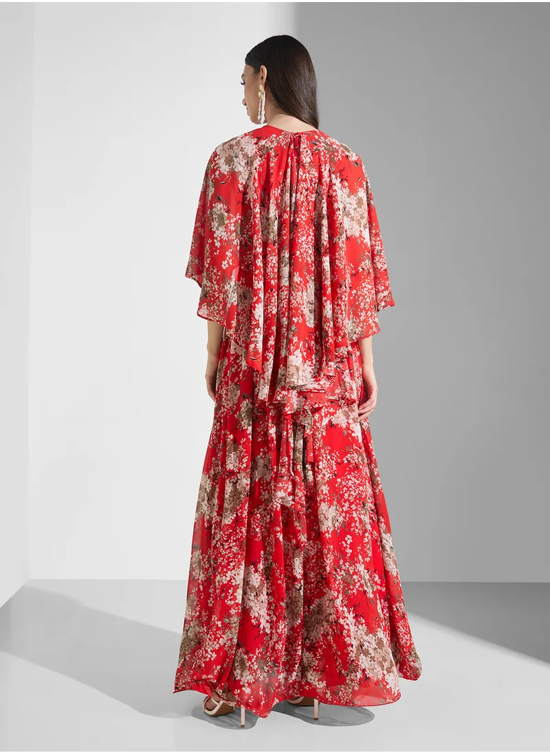 جولدن ابل Floral Print Belted Dress