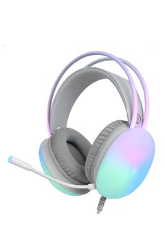 Generic XTRIKE ME GH-511 Transparent Backlit Gaming Headset with RGB - 50mm Stereo Sound, Omnidirectional Microphone, USB + 3.5mm Interface-GRAY  - Image 1